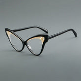 Alisa Retro Cat Eye Glasses Frame Cat Eye Frames Southood C1 Black
